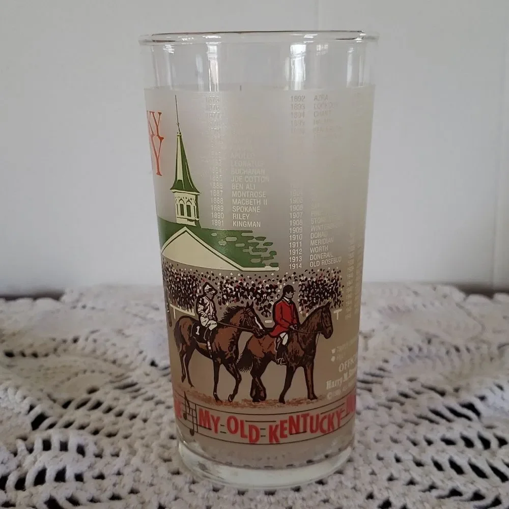 Vintage 1985 Kentucky Derby Drinking Glass